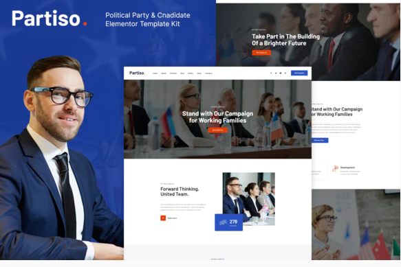 Product Image - Partiso | Political Party & Candidate Elementor Template Kit