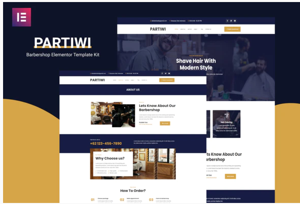 Partiwi - Barbershop Elementor Template Kit