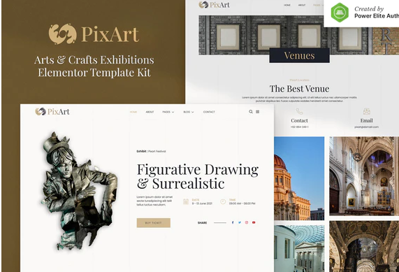 Pixart – Arts & Crafts Exhibition Elementor Template Kit