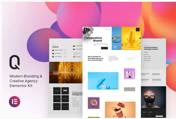 Qreato – Modern Branding & Creative Agency Elementor Kit — WordPress Product by ThemeForest