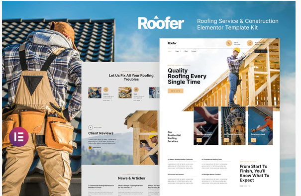 Roofer – Roofing Service & Construction Elementor Template Kit — WordPress Product by ThemeForest