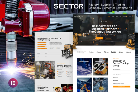 Sector – Factory Industry & Trading Company Elementor Template Kit
