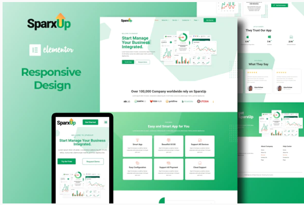 SparxUp - Saas & Startup Elementor Template Kit