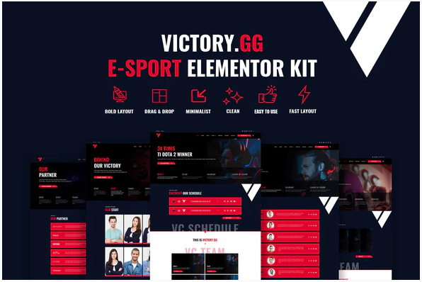 Victory - Esports & Gaming Elementor Template Kit