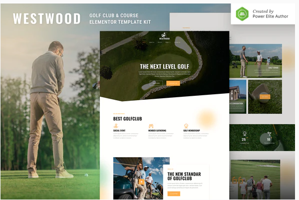 Product Image - Westwood – Golf Club & Course Elementor Template Kit