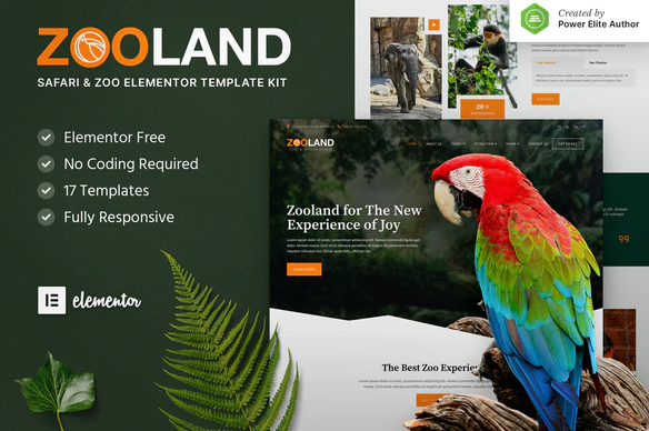 Product Image - Zooland – Safari & Zoo Elementor Template Kit