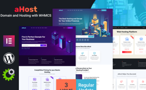 aHost - Domain and Hosting theme with WHMCS Support WordPress Theme