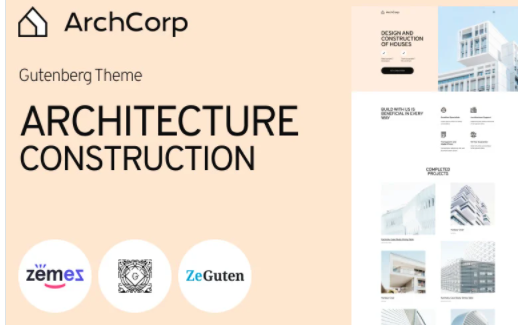 ArchCorp - Architecture Construction Template for Gutenberg