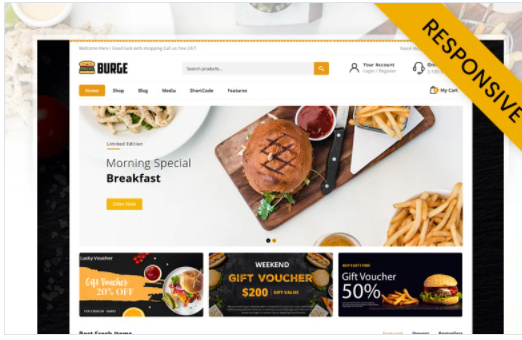 Burge - Fast Food Store WooCommerce Theme