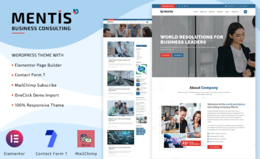 Mentis - Business Consulting WordPress Elementor Theme