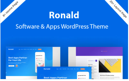 Ronald - Software & App Landing WordPress Theme