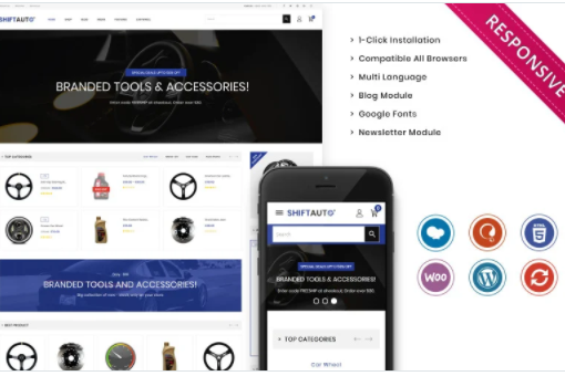 Shiftauto - The Autoparts Store Responsive WooCommerce Theme