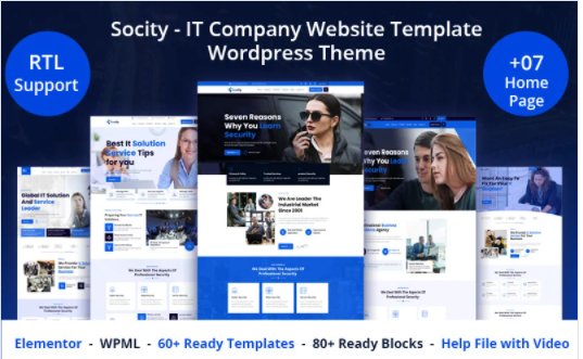 Socity - IT Company Website Template WordPress Theme