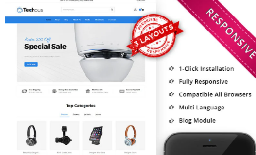 Techous Multistore - Responsive WooCommerce Theme