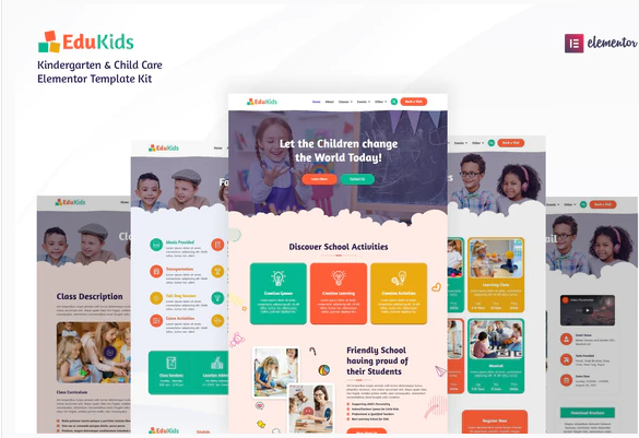 Product Image - Edukids – Kindergarten & Child Care Elementor Template Kit
