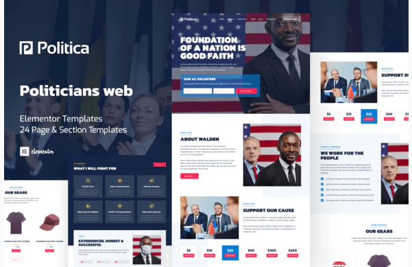 Product Image - Politica – Politician & Public Servant Elementor Template Kit Product Image - Politica – Politician & Public Servant Elementor Template Kit
