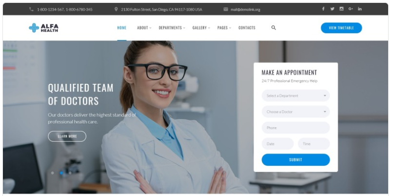 Alfa Health - Doctor Multipage HTML Modern Website Template 1.0