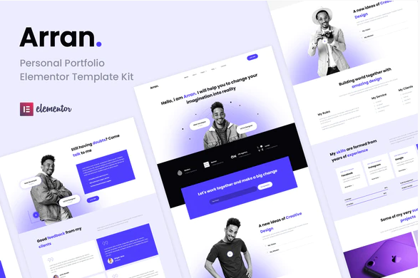 Arran - Personal Portfolio Elementor Template Kit