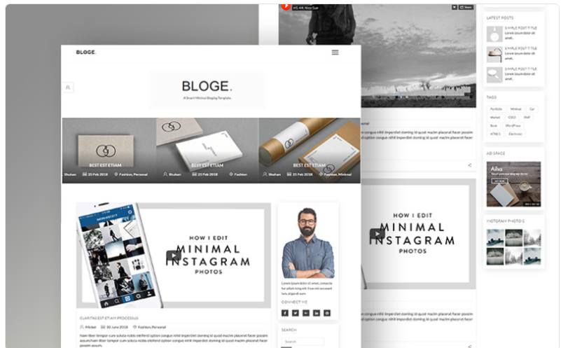 BLOGE Minimal Blogging Website Template 1.0