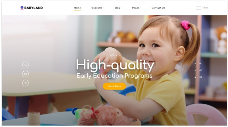 Babyland - Kids Center Multipage Clean HTML Website Template 1.0