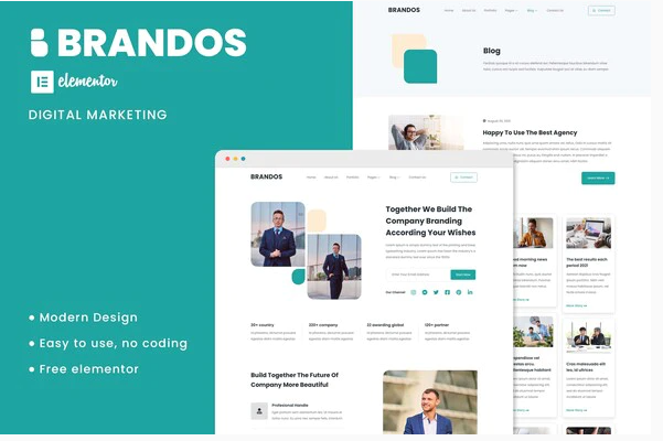 Brandos - Digital Marketing Elementor Template Kit