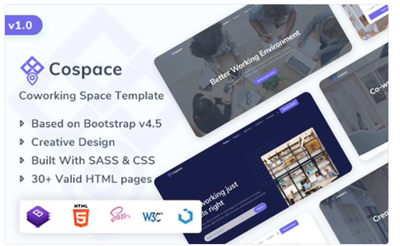 Cospace - Coworking & Rental Space Website Template 1.0