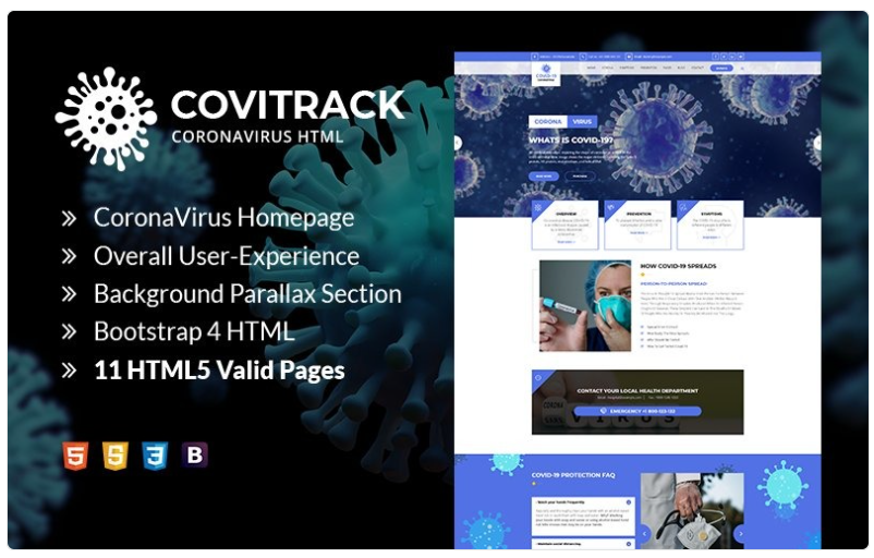 Covitrack - Coronavirus HTML Website Template 1.0