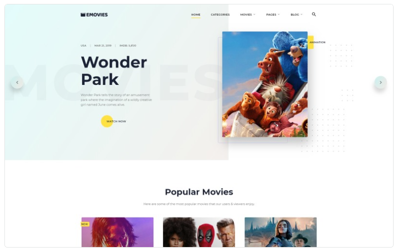 EMovies - Movie Streaming Website Template 1.0