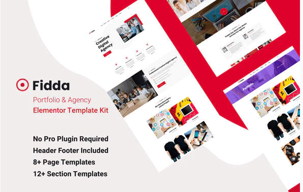 Fidda - Portfolio & Agency Elementor Template Kit