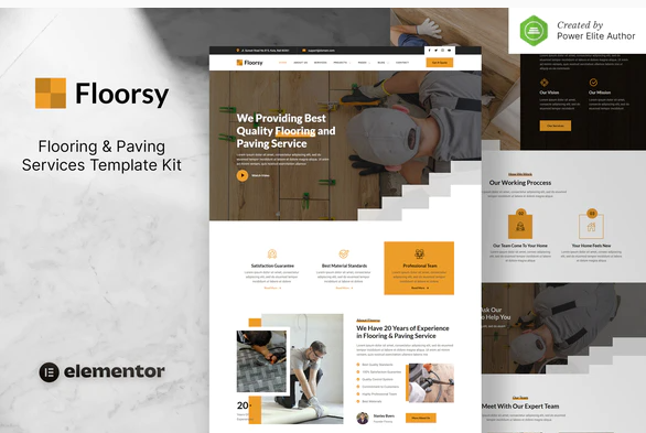 Floorsy – Flooring & Paving Services Elementor Template Kit