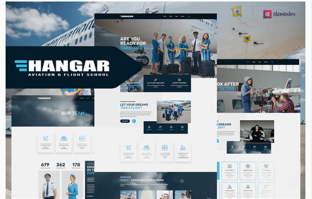 Hangar - Aviation & Flight School Elementor Template Kit