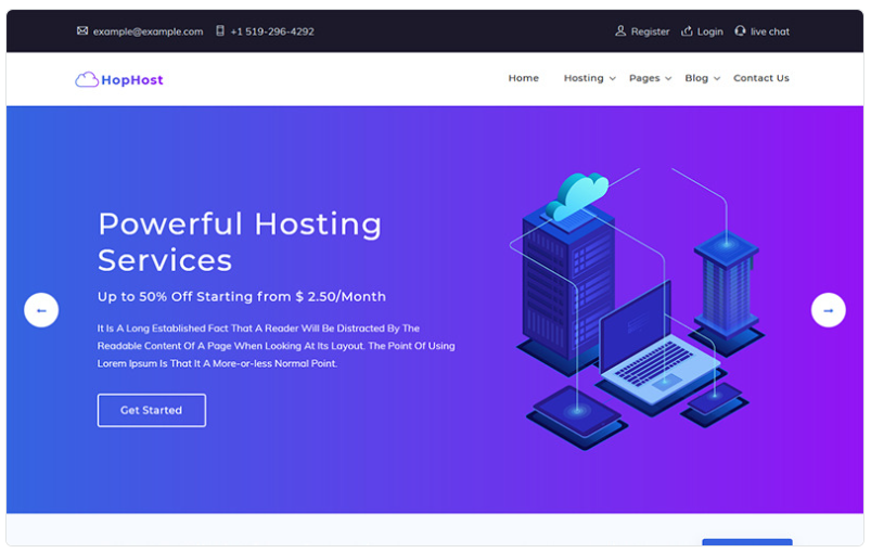 HopHost - Domain Hosting Business Website Template 1.0