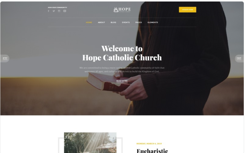 Hope - Catholic Church Multipage Modern HTML Website Template 1.0