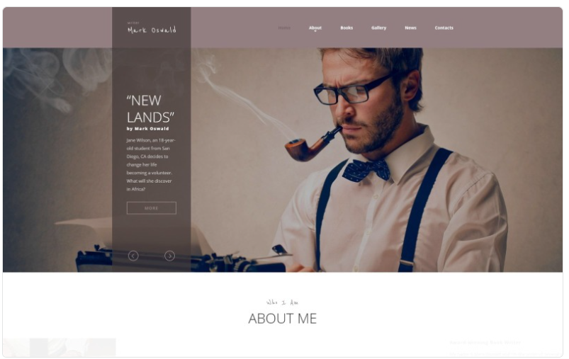 Mark Oswald - Writer Responsive Minimal HTML5 Website Template 1.0