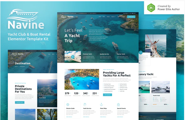 Navine – Yacht Club & Boat Rental Elementor Template Kit