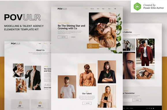 POVULR – Modeling & Talent Agency Elementor Template Kit