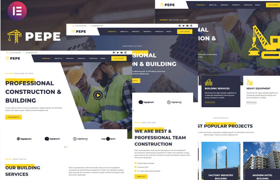 Product Image - Pepe – Building & Construction Business Services Elementor Template Kit