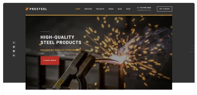 Presteel - Steelworks Multipage Creative HTML Website Template 1.0