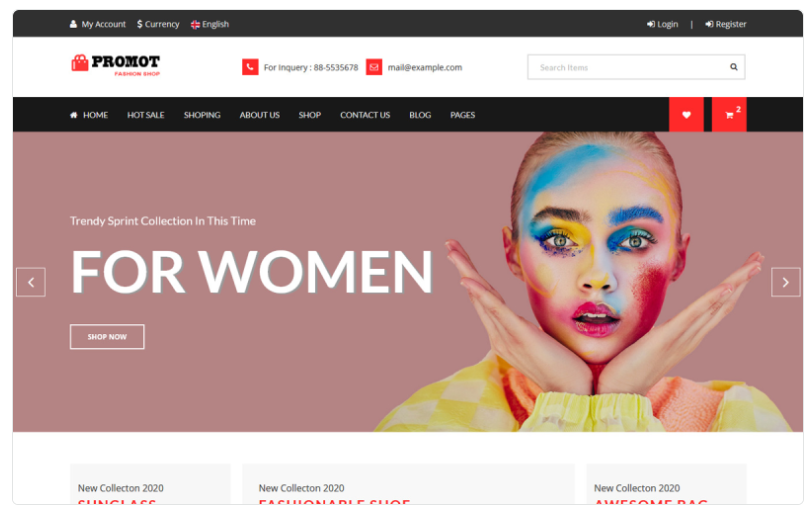 Promot Fashion Shop Bootstrap Website Template 1.0