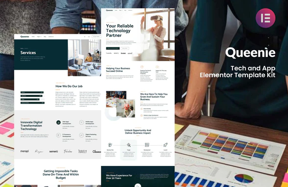 Queenie - Tech & App Elementor Template Kit