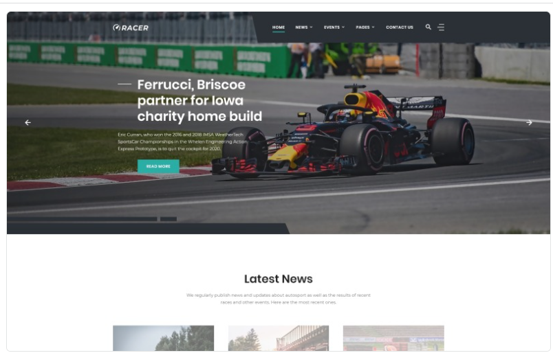 Racer - Car Sports News Website Template 1.0