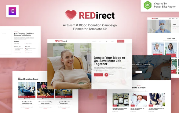 Product Image - Redirect – Blood Donation Campaign & Activism Elementor Template Kit