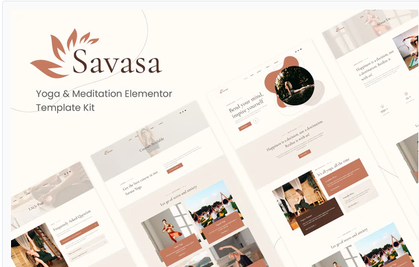 Product Image - Savasa – Yoga & Meditation Elementor Template Kit