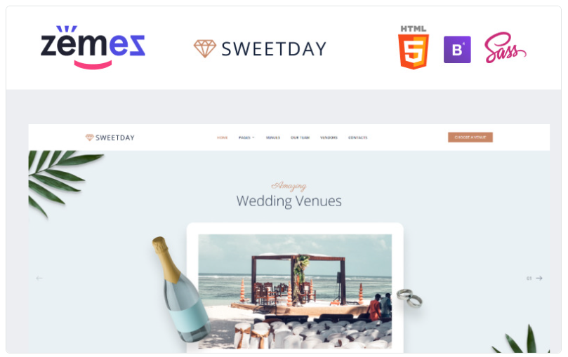 SweetDay - Wedding Venue Agency Website Template 1.0