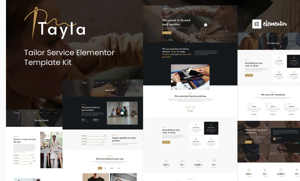 Product Image - Tayla – Tailor Service Elementor Template Kit