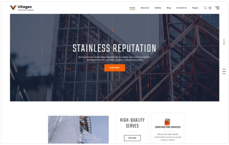 Vitagex - Construction Company Multipage Modern HTML Website Template 1.0