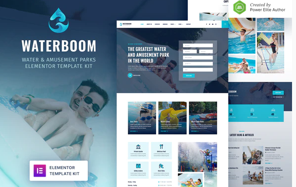 Waterboom – Water & Amusement Park Elementor Template Kit — WordPress Product by ThemeForest