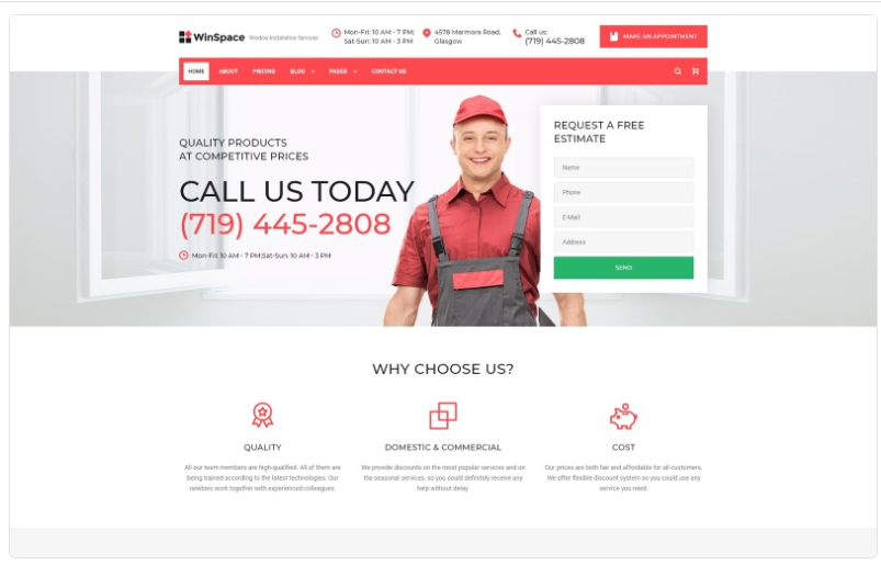 WinSpace - Windows Installation Company Website Template 1.0
