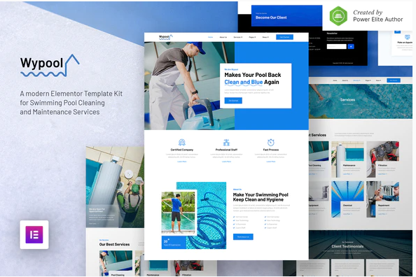 Product Image - Wypool – Swimming Pool Cleaning & Maintenance Services Elementor Template Kit