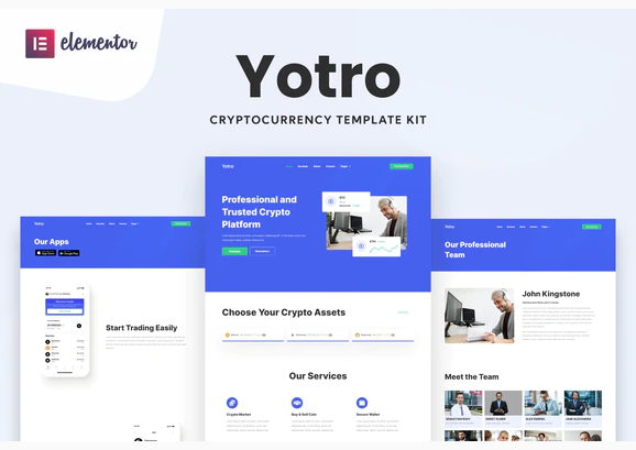 Yotro - Cryptocurrency Elementor Template Kit